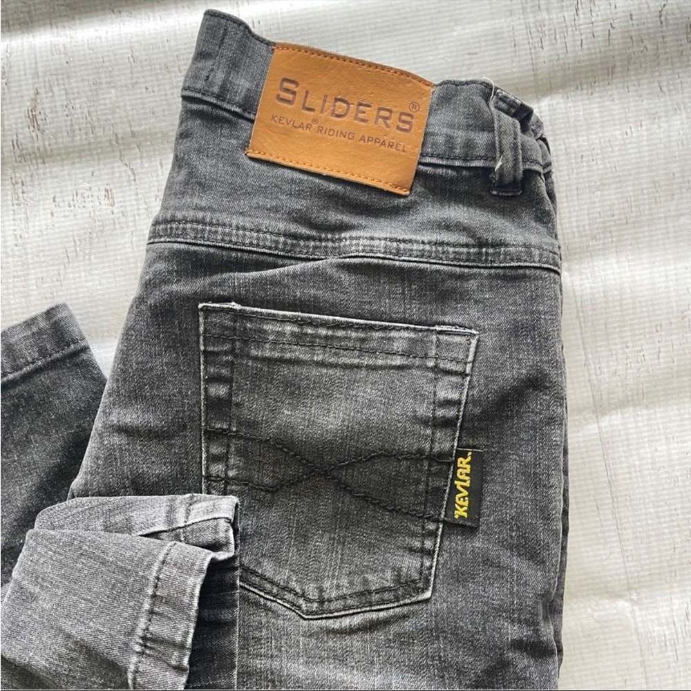 Sliders acid Wash black Kevlar gear denim Moto gear Sz 8 no longer made